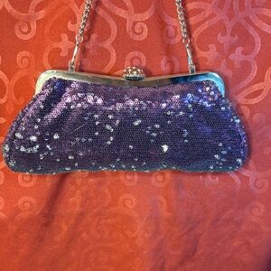 Elegant Purple Sequin Clutch